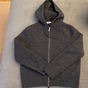 Zara Charcoal Zip-Up Sweater